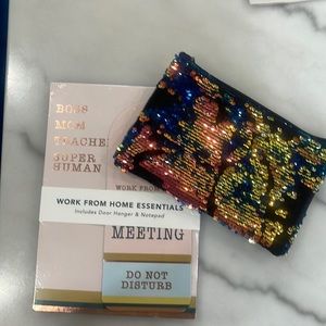 Bundle 2 Listings for $15😃Notepad & Sequin Pencil Case